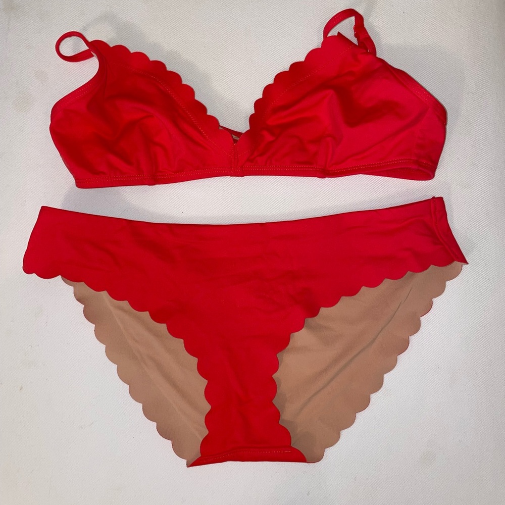 Red J Crew Bikini Set | Top Size Medium  | Bottoms Small